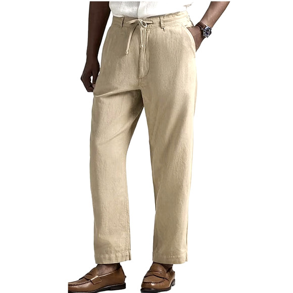 Polo Ralph Lauren Big&Tall 38x34 Drawstring LINEN Pants Flat Front Straight Leg - Picture 1 of 7